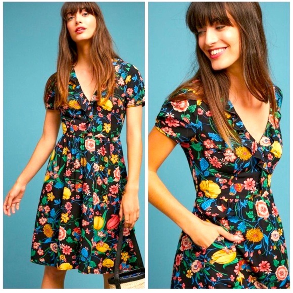Anthropologie Maeve Bloedel Floral Dress Size 0P